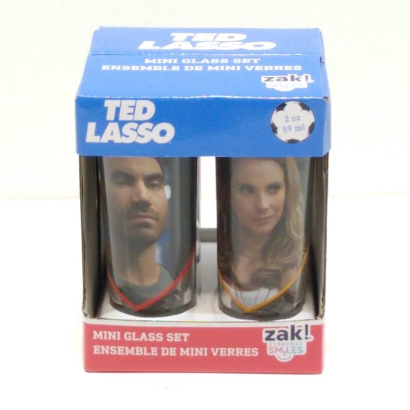 Ted Lasso 4-piece 2 Ounce Mini Glass Set GREAT GIFT IDEA TDLB-S430 New In Box - Picture 1 of 7